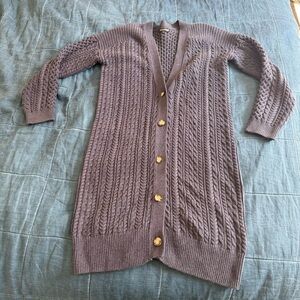 525 America Cable Knit Button Down Long Cardigan Size Medium